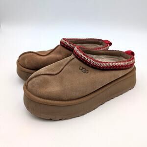 UGG Tazz Platform Clogs Slippers Round Toe Women's Brown Size US8 EU39